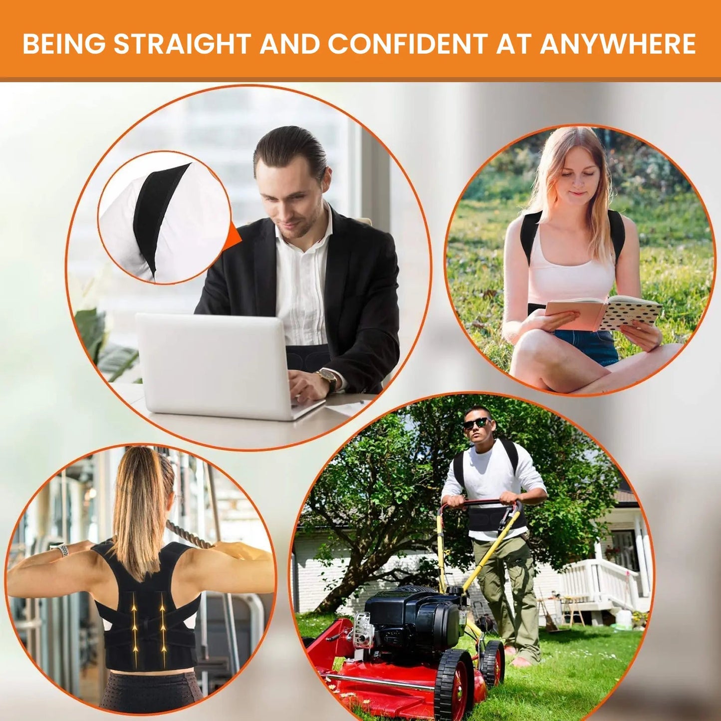 Adjustable Posture Corrector Belt for Back Support & Pain Relief | Unisex Spine Alignment Brace | Imported fabric | Sweat free